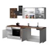 Modern complete kitchen with linear design 256cm modular unique. 