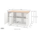 Central Island 3-door for modern kitchen 155x90x90cm with Deaton table 