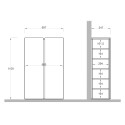 Shoe cabinet wardrobe entrance 2 doors 70x35x111cm glossy white wood Indy Model