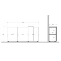 Modern sideboard cabinet with 3 doors 181x44x86cm living room kitchen Byron Price