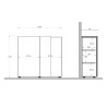 Living room mobile credenza 2 doors multipurpose modern 121x44x115cm Peak Cheap