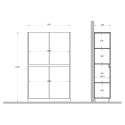 Madia kitchen cupboard living room high 4 doors wood 105x40x170cm Oregon Measures