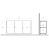 Modern wooden sideboard 3 doors media unit living room 155x40x87cm Dakota Choice Of
