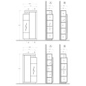 Modern two-door glass display case shelf for living room 87x42x188cm Velis Characteristics