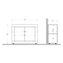 Mobile sideboard 114x42cm wood 2 doors white Sedis BW Basic Measures