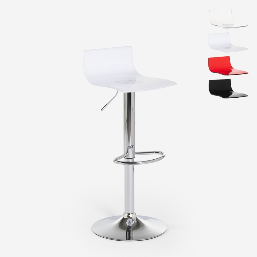 Transparent swivel stool modern design metal bar kitchen Juneau On Sale