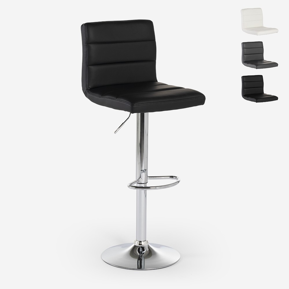 Modern swivel stool in faux leather for bar and kitchen corner Pomona.