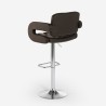 Rotating bar stool with faux leather and armrests in armchair style Darry Price