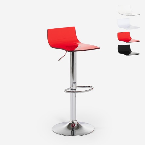 Transparent swivel stool modern design metal bar kitchen Juneau Promotion