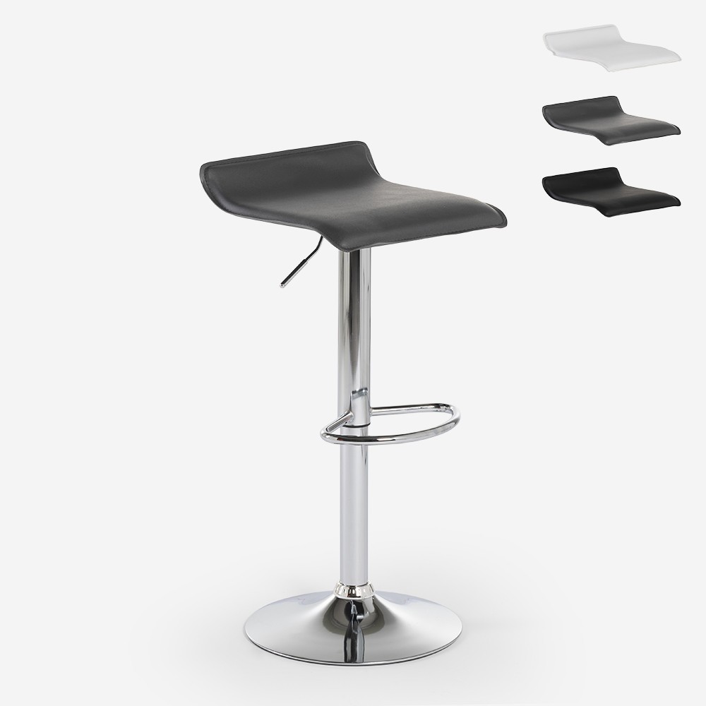 Clayton Modern Minimalist Swivel Stool with Chrome Metal