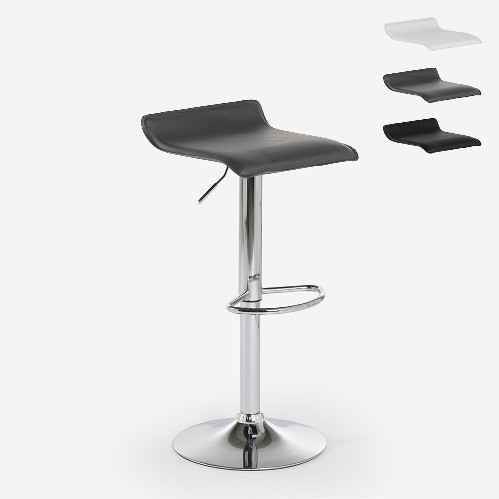 Modern minimalist rotating chrome metal stool Clayton