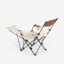 Folding camping chair with adjustable footrest and drink holder Cayambe Offers