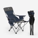 Folding camping chair with reclining backrest and footrest Trivor. Sale