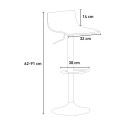 Transparent swivel stool modern design metal bar kitchen Juneau 