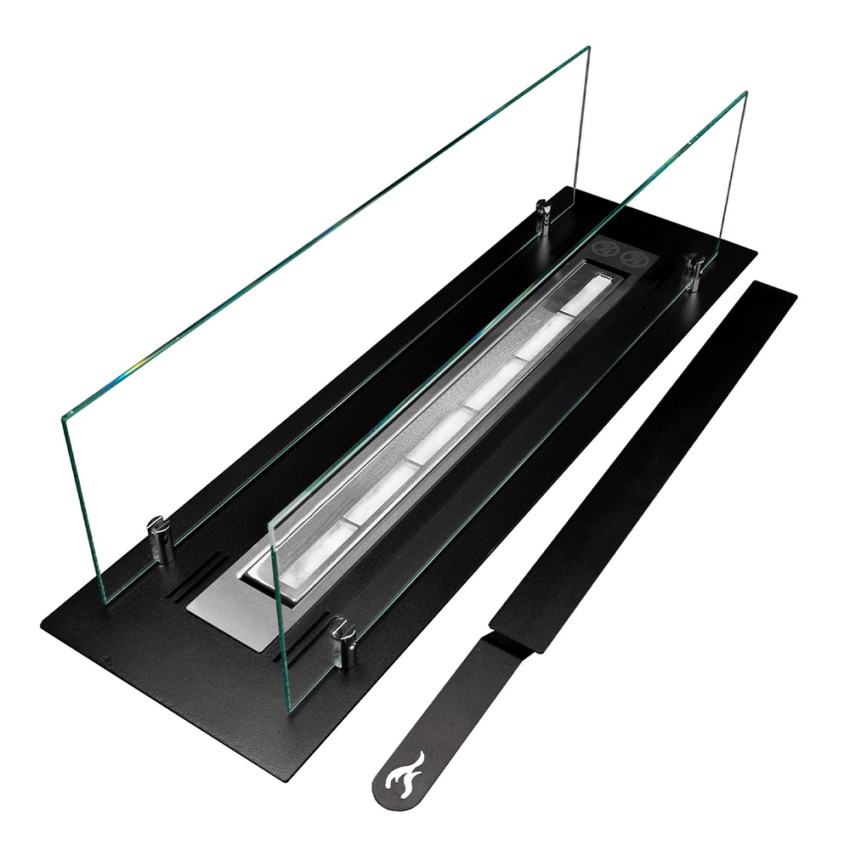 Modern Tabletop Bioethanol Fireplace Burner with Glass Athos Promotion