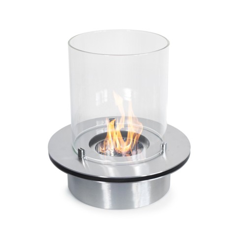 Stainless steel round bioethanol fireplace burner with glass Promotion