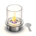 Round Stainless Steel Bioethanol Burner Fireplace with Glass Characteristics