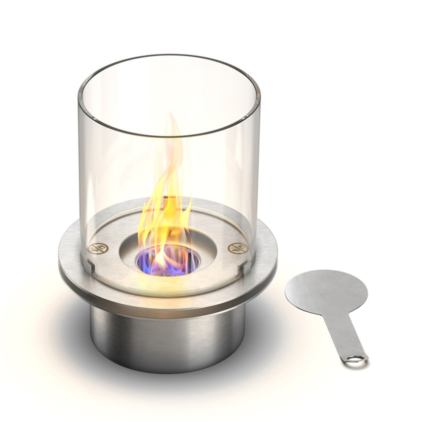 Round Stainless Steel Bioethanol Burner Fireplace with Glass Characteristics