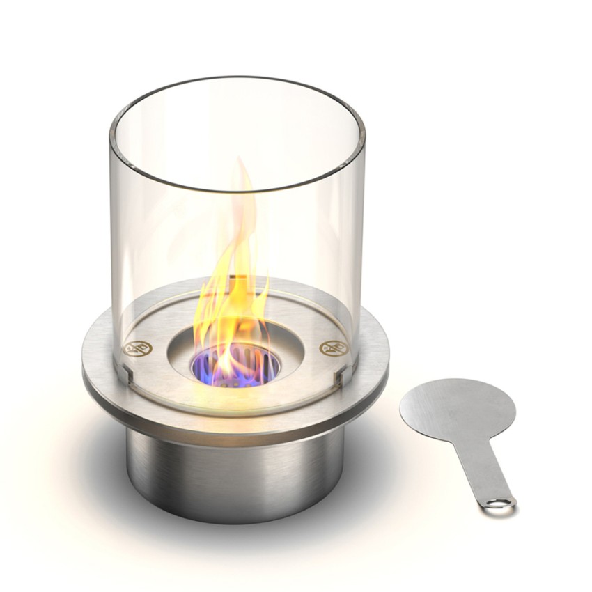 Stainless steel round bioethanol fireplace burner with glass Characteristics