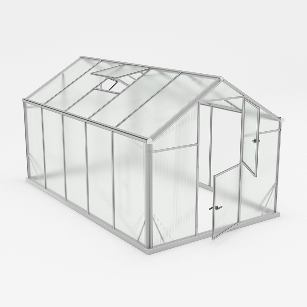 Garden greenhouse in polycarbonate and aluminum 220x360-430-500x205h Sanus L.