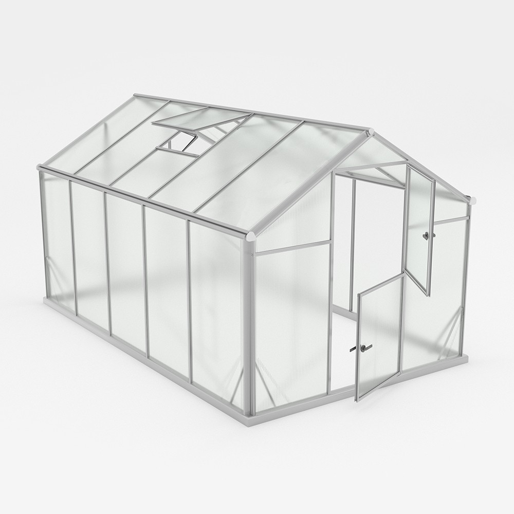 Sanus L Aluminum Polycarbonate Garden Greenhouse 220x360-430-500x205h
