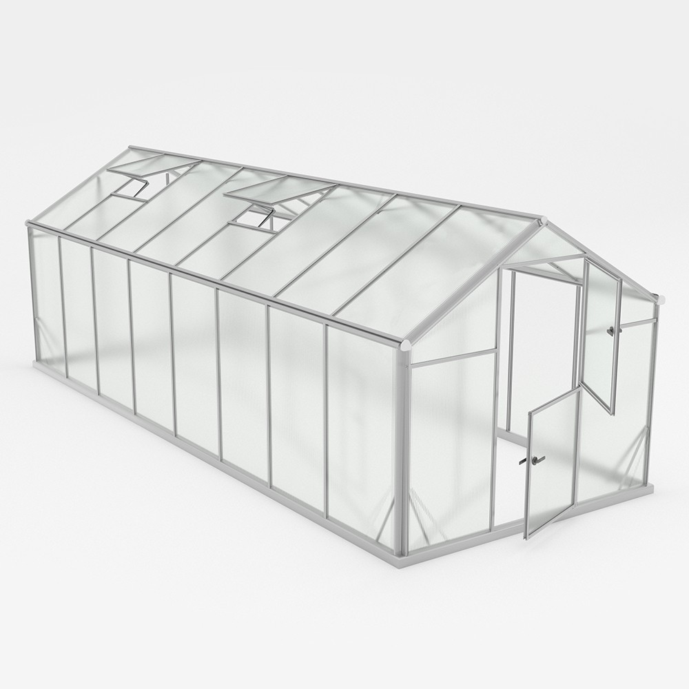 Sanus XL Outdoor Garden Greenhouse in Polycarbonate 220x570-640x205h
