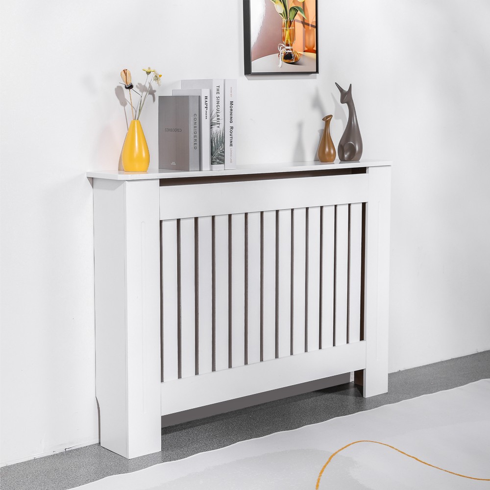 Mobile radiator cover in wood 112x19x81.5h radiator cover
