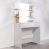 Mobile white make-up vanity with mirror and drawer Aida Discounts