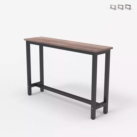 Console table cabinet 120x40cm wood metal black Welcome light dark Promotion
