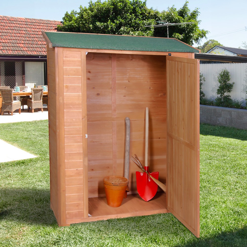 Outdoor wooden garden tool storage shed Smew