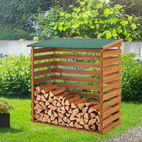 Garden woodshed outdoor firewood storage shed 116x65x123cm Grebe Promotion