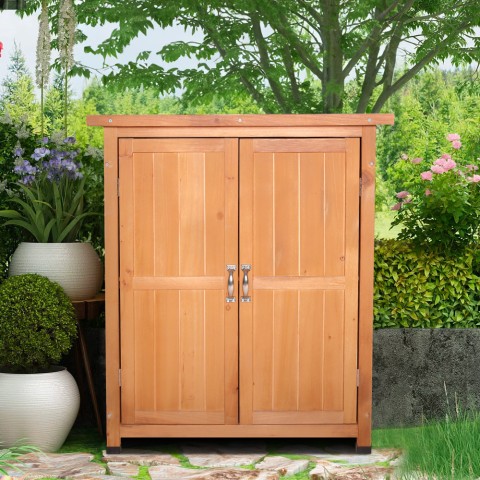 Garden terrace wooden storage cabinet 69x43x88cm Gadwall Promotion