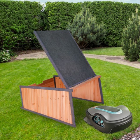 Garage wooden house robot lawn mower garden Grouse Promotion