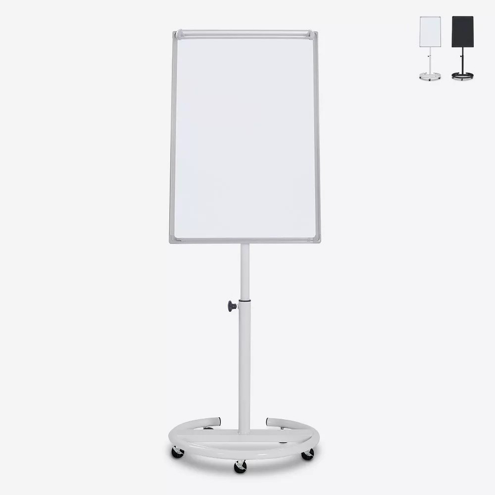 Stephen Rotating Magnetic Whiteboard with Wheels 100x70cm