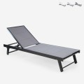 Garden sun lounger with adjustable backrest and wheels Rimini Promotion