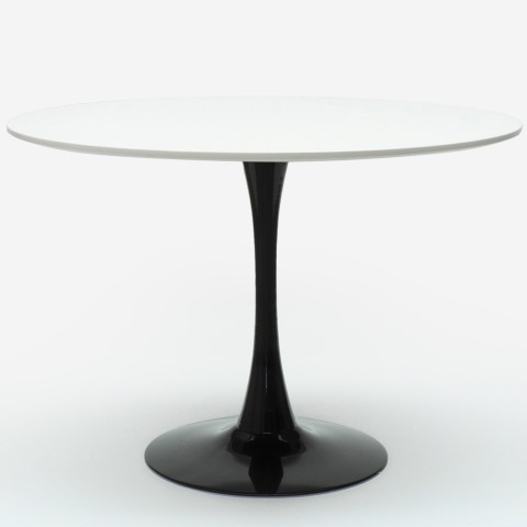 Round Tulipan 120cm dining table modern white black Jasmine+ Promotion