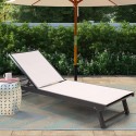 Stock 2 sun loungers with adjustable wheels for garden in aluminum Rimini Sale