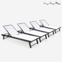 4 sun loungers for garden pool aluminum wheels Rimini On Sale