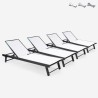4 sun loungers for garden pool aluminum wheels Rimini On Sale