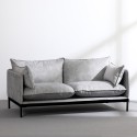 Modern gray upholstered 2-seater living room sofa Bonn Offers