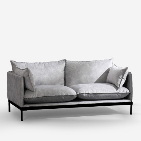 Modern gray upholstered 2-seater living room sofa Bonn Promotion