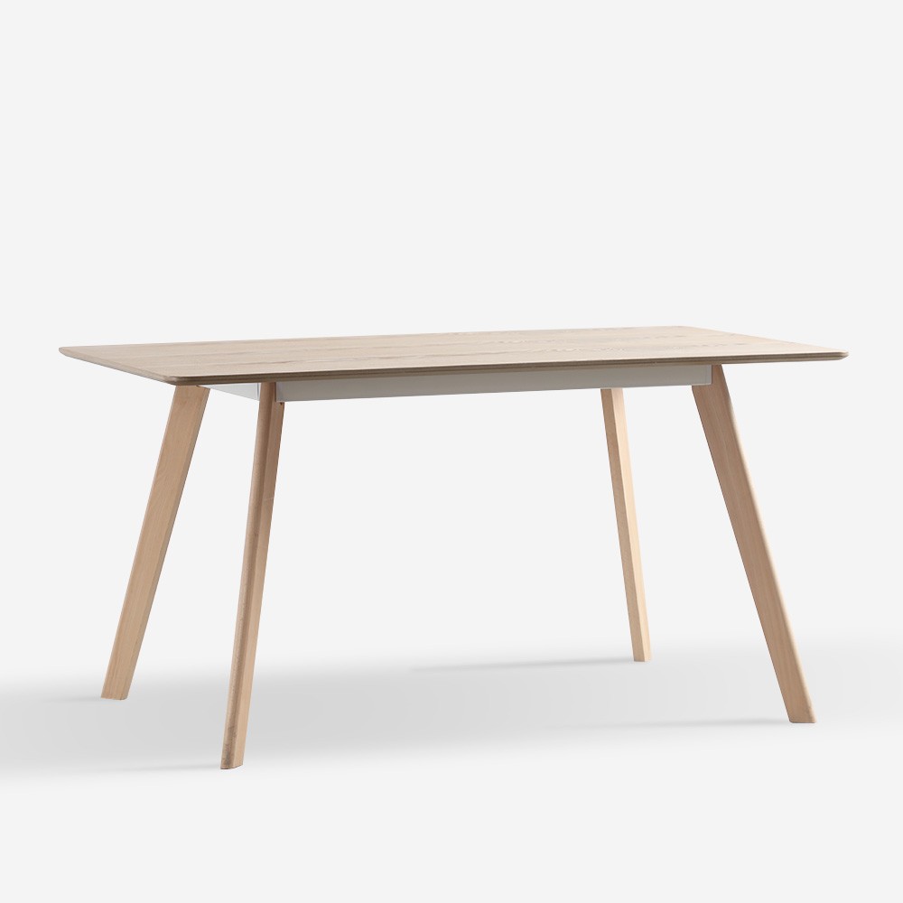 Rectangular wooden kitchen dining table 120x80cm white Ennis