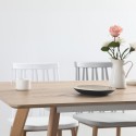 Rectangular wooden kitchen dining table 120x80cm white Ennis Discounts