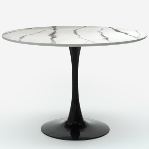 Round dining table Tulipan style 120cm marble effect Moonstone+ Promotion