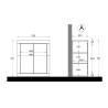Bathroom cabinet with 2 glossy white doors, storage compartment, 70x35x78cm Willy Offers