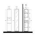 White swivel bathroom column with mirror door and drawer Tilda Discounts