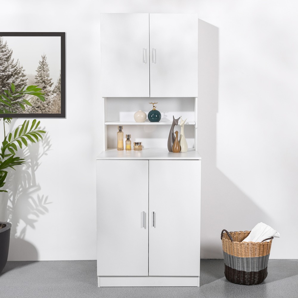 Lario Stackable Washer Dryer Cabinet with Storage Doors