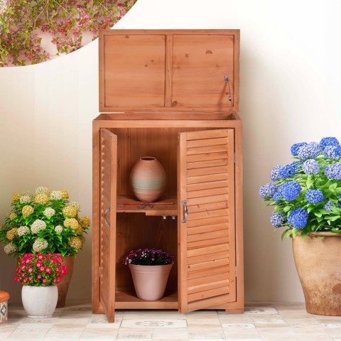 Wooden garden cabinet external 2-door 69x43x88cm Pintail Promotion
