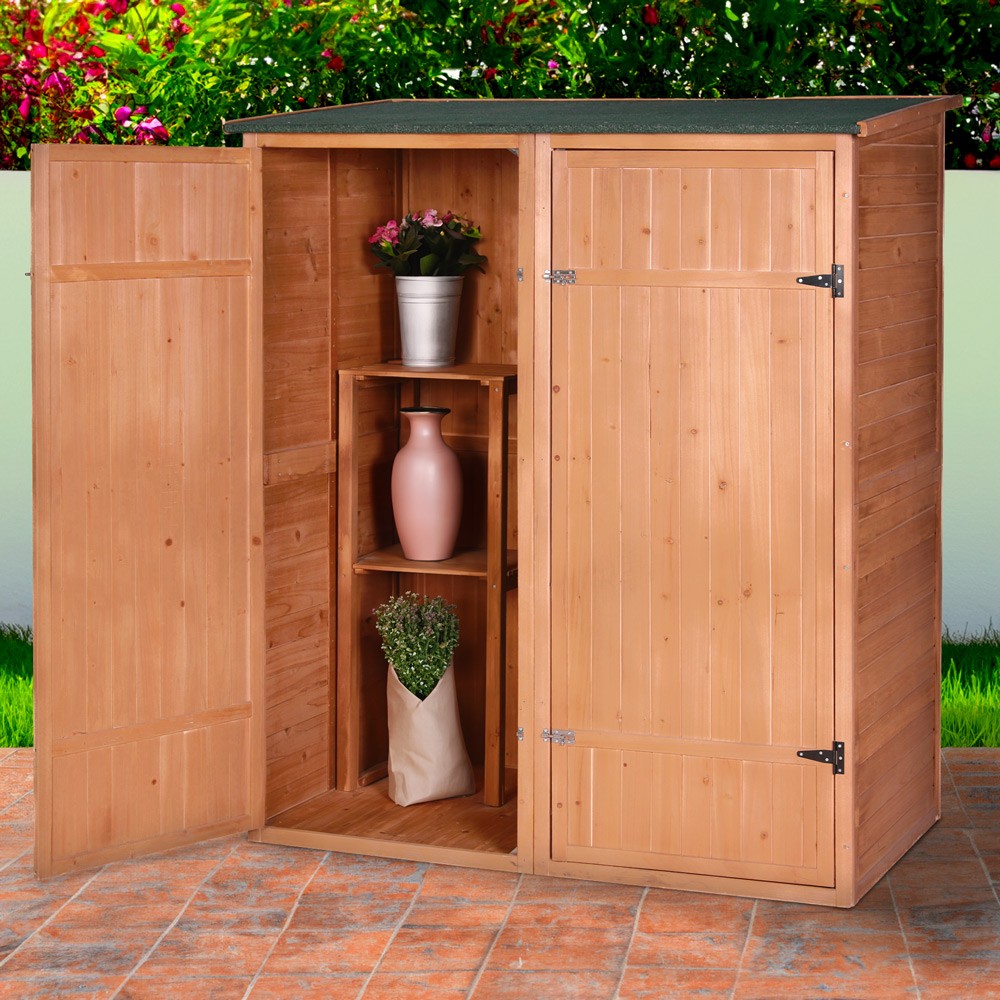 Shelduck Wooden Garden Tool Shed Cabinet with Double Doors