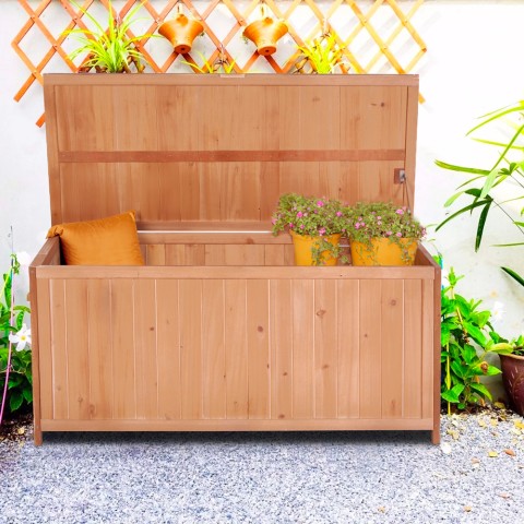 Wooden storage box container for garden tools Teal Promotion